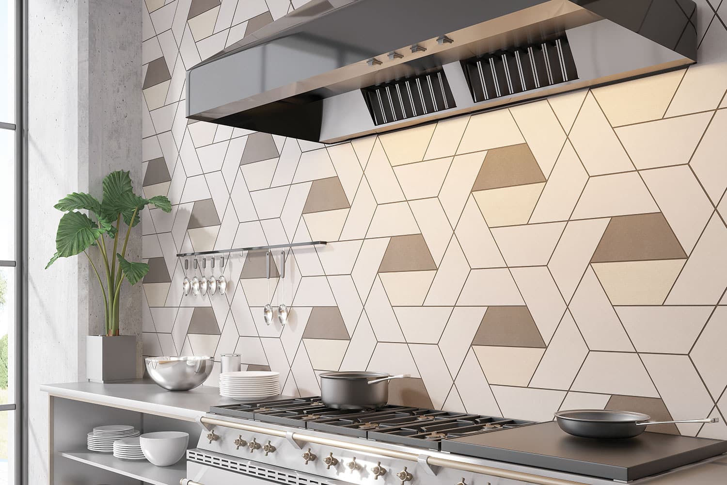 Modulor Bianco Avorio Marrone Kitchen « Interceramic