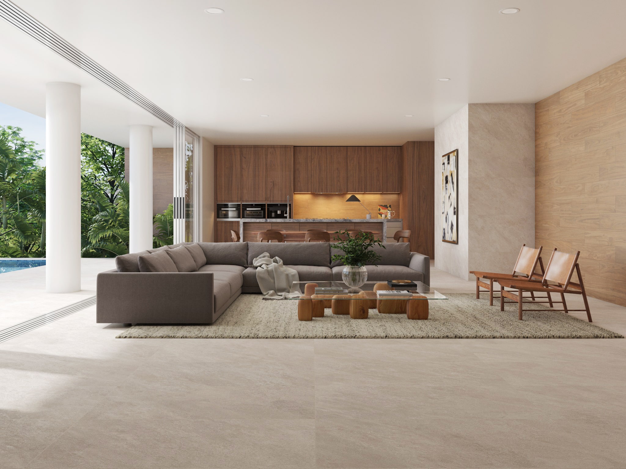 4152_CM_PARED_COPAIBA_MantaroCaffe_19.5x119_Madera_CAFE_PISO_EARTHSTONE_AstraIvory_119x59_Piedra_Beige_CON_OSCCAL_SINBRILLO_AREACOMUN
